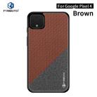 For Google Pixel4 PINWUYO Rong Series  Shockproof PC + TPU+ Chemical Fiber Cloth Protective Cover(Brown) - 1
