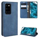 For Huawei P40 Pro Retro-skin Business Magnetic Suction Leather Case with Holder & Card Slots & Wallet(Dark Blue) - 1