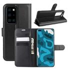 For Huawei P40 Pro Litchi Texture Horizontal Flip Protective Case with Holder & Card Slots & Wallet(Black) - 1