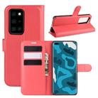 For Huawei P40 Pro Litchi Texture Horizontal Flip Protective Case with Holder & Card Slots & Wallet(Red) - 1