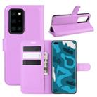 For Huawei P40 Pro Litchi Texture Horizontal Flip Protective Case with Holder & Card Slots & Wallet(Purple) - 1