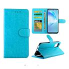 For  Galaxy S20+ Crazy Horse Texture Leather Horizontal Flip Protective Case with Holder & Card Slots & Wallet & Photo Frame(Baby Blue) - 1