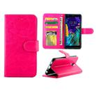 For LG K30 (2019) Crazy Horse Texture Leather Horizontal Flip Protective Case with Holder & Card Slots & Wallet & Photo Frame(Magenta) - 1