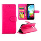 For LG K40S Crazy Horse Texture Leather Horizontal Flip Protective Case with Holder & Card Slots & Wallet & Photo Frame(Magenta) - 1