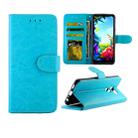 For LG K40S Crazy Horse Texture Leather Horizontal Flip Protective Case with Holder & Card Slots & Wallet & Photo Frame(Baby Blue) - 1