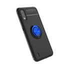 For Galaxy A01 Metal Ring Holder 360 Degree Rotating TPU Case(Black+Blue) - 1