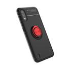 For Galaxy A01 Metal Ring Holder 360 Degree Rotating TPU Case(Black+Red) - 1