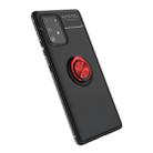 For Galaxy A91 Metal Ring Holder 360 Degree Rotating TPU Case(Black+Red) - 1
