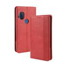 For Motorola One Hyper Magnetic Buckle Retro Crazy Horse Texture Horizontal Flip Leather Case with Holder & Card Slots & Photo Frame(Red) - 1