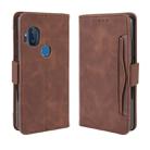 For Motorola One Hyper  Wallet Style Skin Feel Calf Pattern Leather Case with Separate Card Slots & Holder & Wallet & Photo Frame(Brown) - 1