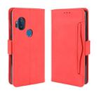 For Motorola One Hyper  Wallet Style Skin Feel Calf Pattern Leather Case with Separate Card Slots & Holder & Wallet & Photo Frame(Red) - 1