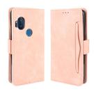 For Motorola One Hyper  Wallet Style Skin Feel Calf Pattern Leather Case with Separate Card Slots & Holder & Wallet & Photo Frame(Pink) - 1