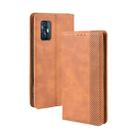 For vivo V17 (India) Magnetic Buckle Retro Crazy Horse Texture Horizontal Flip Leather Case with Holder & Card Slots & Photo Frame(Brown) - 1