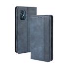 For vivo V17 (India) Magnetic Buckle Retro Crazy Horse Texture Horizontal Flip Leather Case with Holder & Card Slots & Photo Frame(Blue) - 1