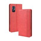 For vivo V17 (India) Magnetic Buckle Retro Crazy Horse Texture Horizontal Flip Leather Case with Holder & Card Slots & Photo Frame(Red) - 1