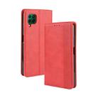 For Huawei P40 Lite / Nova 6 SE Magnetic Buckle Retro Crazy Horse Texture Horizontal Flip Leather Case with Holder & Card Slots & Photo Frame(Red) - 1