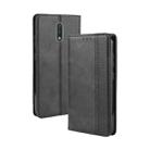 For Nokia 2.3 Magnetic Buckle Retro Crazy Horse Texture Horizontal Flip Leather Case with Holder & Card Slots & Photo Frame(Black) - 1