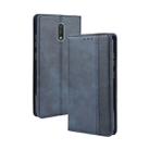 For Nokia 2.3 Magnetic Buckle Retro Crazy Horse Texture Horizontal Flip Leather Case with Holder & Card Slots & Photo Frame(Blue) - 1