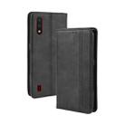 For Galaxy A01 Magnetic Buckle Retro Crazy Horse Texture Horizontal Flip Leather Case with Holder & Card Slots & Photo Frame(Black) - 1