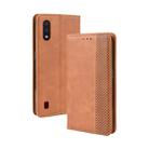For Galaxy A01 Magnetic Buckle Retro Crazy Horse Texture Horizontal Flip Leather Case with Holder & Card Slots & Photo Frame(Brown) - 1