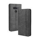 For LG Q70 Magnetic Buckle Retro Crazy Horse Texture Horizontal Flip Leather Case with Holder & Card Slots & Photo Frame(Black) - 1