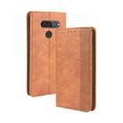 For LG Q70 Magnetic Buckle Retro Crazy Horse Texture Horizontal Flip Leather Case with Holder & Card Slots & Photo Frame(Brown) - 1