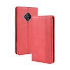 For vivo V17 / Y9s / S1 Pro Magnetic Buckle Retro Crazy Horse Texture Horizontal Flip Leather Case with Holder & Card Slots & Photo Frame(Red) - 1