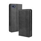 For Alcatel 1V (2019) without Fingerprint Hole Magnetic Buckle Retro Crazy Horse Texture Horizontal Flip Leather Case with Holder & Card Slots & Photo Frame(Black) - 1