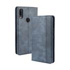 For Alcatel 3V (2019) Magnetic Buckle Retro Crazy Horse Texture Horizontal Flip Leather Case with Holder & Card Slots & Photo Frame(Blue) - 1