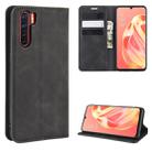 For OPPO A91/OPPO F15/OPPO Reno 3 Retro-skin Business Magnetic Suction Horizontal Flip PU Leather Case with Holder & Card Slots & Wallet(Black) - 1