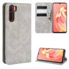 For OPPO A91/OPPO F15/OPPO Reno 3 Retro-skin Business Magnetic Suction Horizontal Flip PU Leather Case with Holder & Card Slots & Wallet(Grey) - 1