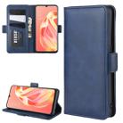 For OPPO A91 Dual-side Magnetic Buckle Horizontal Flip PU Leather Case with Holder & Card Slots & Wallet(Dark Blue) - 1