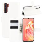 For OPPO A91 Litchi Texture Horizontal Flip PU Leather Case with Holder & Card Slots & Wallet(White) - 1