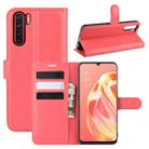 For OPPO A91 Litchi Texture Horizontal Flip PU Leather Case with Holder & Card Slots & Wallet(Red) - 1