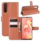 For OPPO A91 Litchi Texture Horizontal Flip PU Leather Case with Holder & Card Slots & Wallet(Brown) - 1