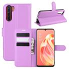 For OPPO A91 Litchi Texture Horizontal Flip PU Leather Case with Holder & Card Slots & Wallet(Purple) - 1