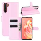 For OPPO A91 Litchi Texture Horizontal Flip PU Leather Case with Holder & Card Slots & Wallet(Pink) - 1