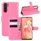 For OPPO A91 Litchi Texture Horizontal Flip PU Leather Case with Holder & Card Slots & Wallet(Rose red) - 1