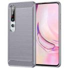 For Xiaomi Mi 10 / 10 Pro Brushed Texture Carbon Fiber TPU Case (Grey) - 1