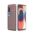 For Xiaomi Mi 10 / 10 Pro Carbon Fiber Texture Shockproof TPU Case(Brown) - 1