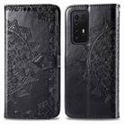 For Huawei P40 Pro Halfway Mandala Embossing Pattern Horizontal Flip PU Leather Case with Holder & Card Slots & Wallet & Photo Frame & Lanyard(Black) - 1