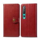 For Xiaomi Mi 10 Pro Retro Solid Color Leather Buckle Phone Case with Photo Frame & Card Slot & Wallet & Bracket Function(Red) - 1