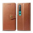 For Xiaomi Mi 10 Pro Retro Solid Color Leather Buckle Phone Case with Photo Frame & Card Slot & Wallet & Bracket Function(Brown) - 1