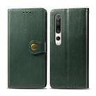 For Xiaomi Mi 10 Retro Solid Color Leather Buckle Phone Case with Photo Frame & Card Slot & Wallet & Bracket Function(Green) - 1