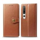 For Xiaomi Mi 10 Retro Solid Color Leather Buckle Phone Case with Photo Frame & Card Slot & Wallet & Bracket Function(Brown) - 1