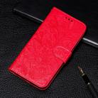 For Huawei P40 Pro Lace Flower Embossing Pattern Horizontal Flip Leather Case with Holder & Card Slots & Wallet & Photo Frame & Lanyard(Red) - 1