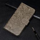 For LG K40S Lace Flower Embossing Pattern Horizontal Flip Leather Case with Holder & Card Slots & Wallet & Photo Frame & Lanyard(Grey) - 1