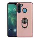 For Galaxy A21 360 Rotary Multifunctional Stent PC+TPU Case with Magnetic Invisible Holder(Rose Gold) - 1