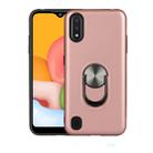 For Galaxy A01 360 Rotary Multifunctional Stent PC+TPU Case with Magnetic Invisible Holder(Rose Gold) - 1