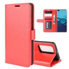 For Huawei P40 R64 Texture Single Horizontal Flip PU Leather Case with Holder & Card Slots & Wallet& Photo Frame(Red) - 1